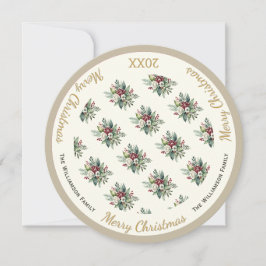 Elegante Floral Feliz Navidad Personalizado