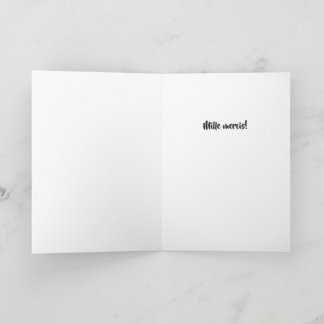 Elegante floral gracias - tarjeta francesa