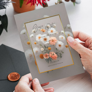 Elegante Floral Guardar la fecha - Invitación a la