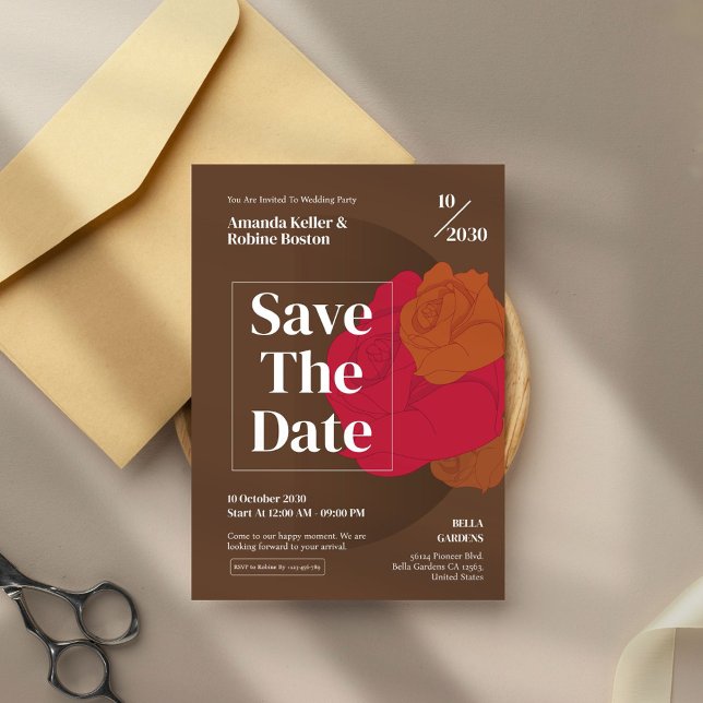 Elegante Floral Guardar La Invitación De Fecha (Subido por el creador)