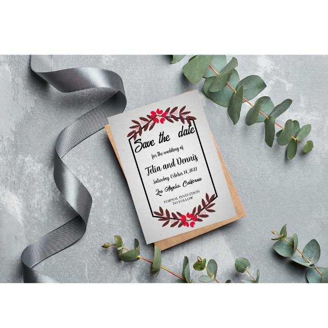 Elegante Floral Guardar La Invitación De Fecha (Subido por el creador)