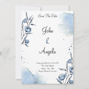 Elegante Floral Guardar La Invitación De La Cabeza