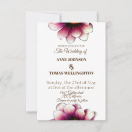 Elegante, Floral Invitación a la boda de la foto