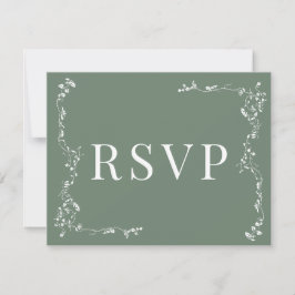 Elegante Floral Leaf Classic Wedding RSVP
