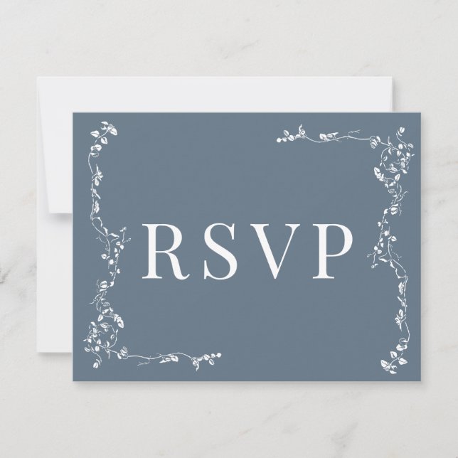 Elegante Floral Leaf Classic Wedding RSVP (Anverso)
