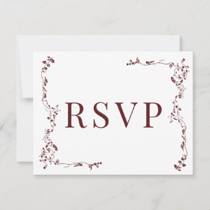 Elegante Floral Leaf Classic Wedding RSVP