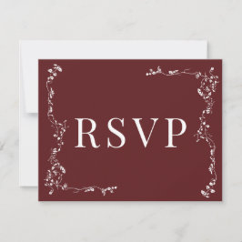 Elegante Floral Leaf Classic Wedding RSVP