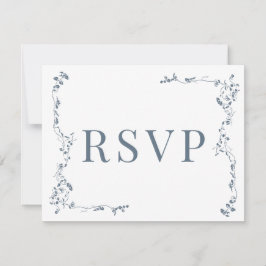 Elegante Floral Leaf Classic Wedding RSVP