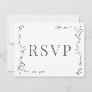 Elegante Floral Leaf Classic Wedding RSVP