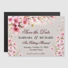Elegante Floral Magnético para Guardar la Fecha de