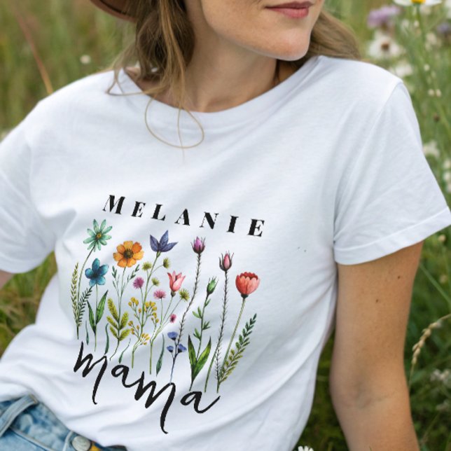Elegante floral mamá oso con camiseta triple mezcl (Subido por el creador)