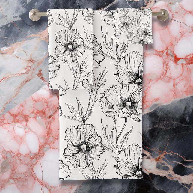 Elegante floral moderna en blanco y negro (Subido por el creador)