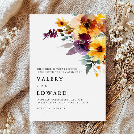 Elegante Floral Moderno Invitación a la Boda de Ot