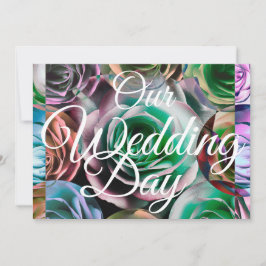 Elegante Floral Nuestra Boda Tipografía Blanca