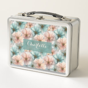 Elegante floral personalizada rosa y verde vintage