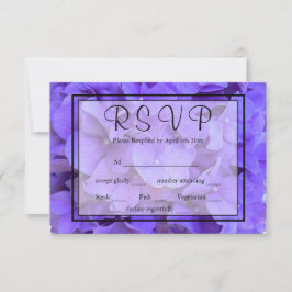 Elegante floral púrpura Hydrangeas Lavender RSVP