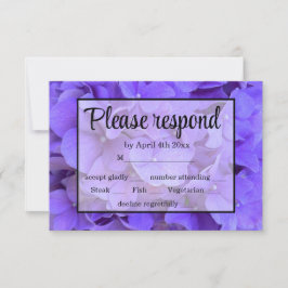 Elegante floral púrpura Hydrangeas Lavender RSVP