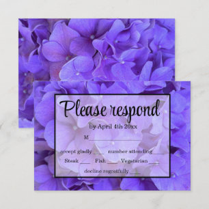 Elegante floral púrpura Hydrangeas Lavender RSVP