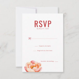 Elegante Floral Rojo RSVP