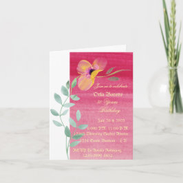 Elegante floral rosa 50 Invitación plegada por cum