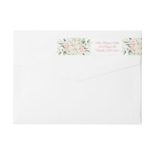 Elegante Floral Rosa Escritura Acuarela Envolvente