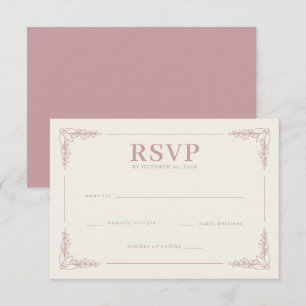 Elegante Floral Rosa RSVP