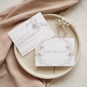 Elegante Floral Sepia Recién Casados