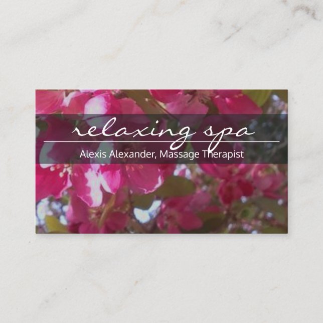 Elegante, floral, tarjeta de visita del balneario (Anverso)