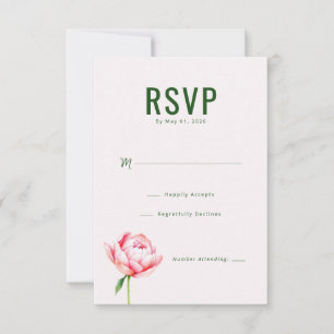 Elegante Floral Verde RSVP