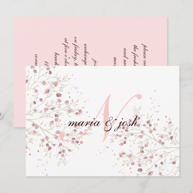 Elegante florecimiento de cerezos, invitación a la (Anverso / Reverso)