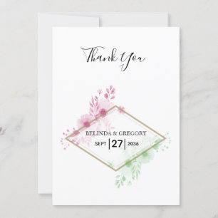 Elegante Flores de color de agua Boda Tarjeta de a