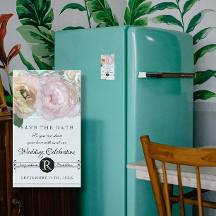 Elegante Flores Pastel Floral Boda Azul Rosa