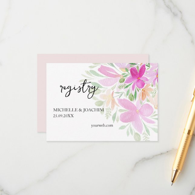 Elegante Flores Silvestres Tarjeta de envoltorio d (Anverso/Reverso In Situ)