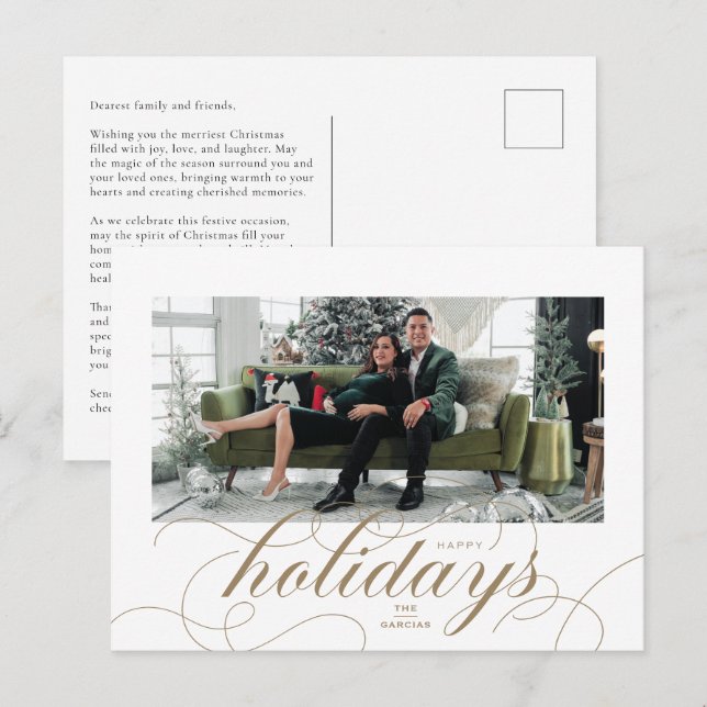 Elegante Flourier tarjeta postal de vacaciones de  (Anverso / Reverso)