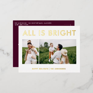 elegante foil 2 foto tarjeta postal moderna de vac