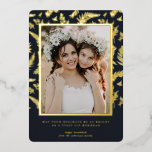 Elegante Foliage | Tarjeta de Collage de fotos Han<br><div class="desc">Hanukkah... El festival de las luces está aquí. Encienda la menorah, juegue con el dreidel y festín sobre los lagos y el sufganiyot. Celebra el espíritu de Hanukkah con amigos, familia con nuestras magníficas tarjetas de fotos. Esta elegante tarjeta Hanukkah es un imponente tema moderno de vacaciones perfecto para cualquiera...</div>