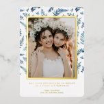 Elegante Foliage | Tarjeta de Collage de fotos Han<br><div class="desc">Hanukkah... El festival de las luces está aquí. Encienda la menorah, juegue con el dreidel y festín sobre los lagos y el sufganiyot. Celebra el espíritu de Hanukkah con amigos, familia con nuestras magníficas tarjetas de fotos. Esta elegante tarjeta Hanukkah es un imponente tema moderno de vacaciones perfecto para cualquiera...</div>