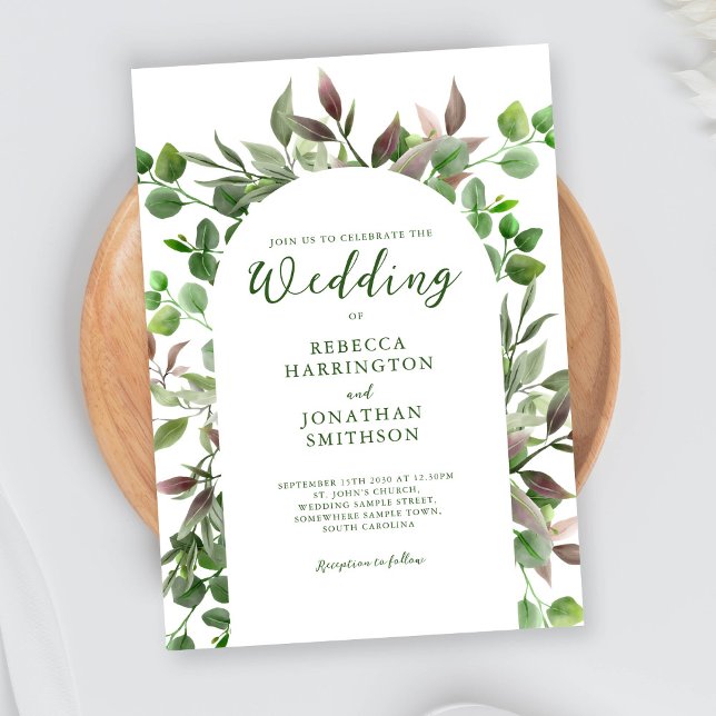 Elegante follaje deja la invitación a la boda (Subido por el creador)