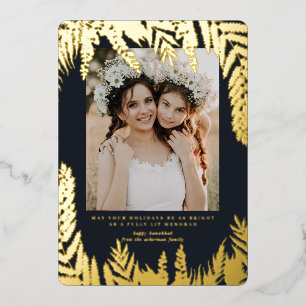 Elegante Follaje Tarjeta de Colaje de Fotos de H
