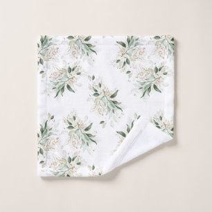 Elegante follaje verde dorado blanco