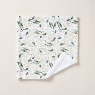 Elegante follaje verde dorado blanco