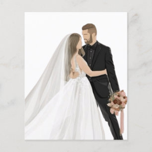 Elegante Folleto de Información de Boda con Foto P