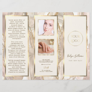 Elegante folleto de marfil Gold Agate Brochure
