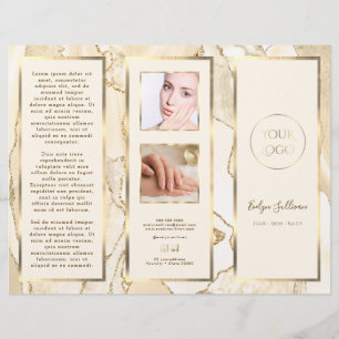 Elegante Folleto Delicado De Agate De Oro De Peach