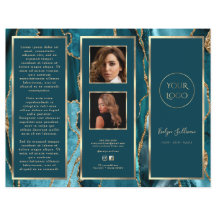 Elegante folleto Verde azulado de la agata de oro