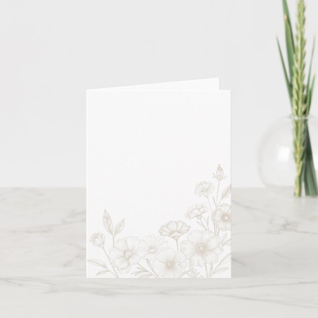 Elegante Fondo de Marco de Arte de Línea Floral Bo (Anverso)