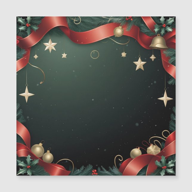 Elegante fondo de marco de Navidad con estrellas d (Anverso)