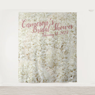 Elegante fondo de tela con flores blancas para des