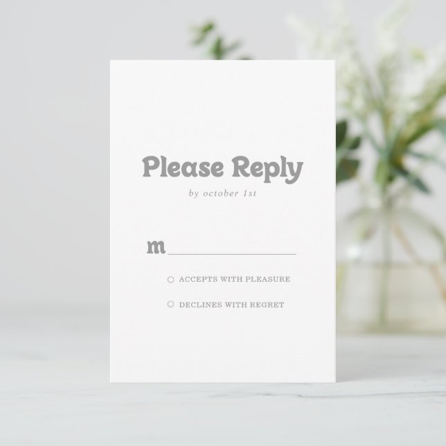 Elegante Formal Mínimo RSVP (Anverso de pie)