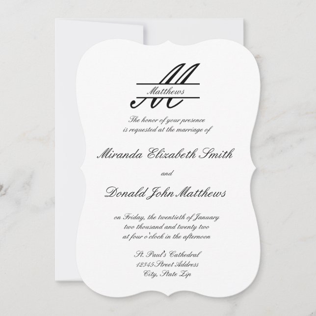 Elegante formal simple - Invitación a la boda (Anverso)